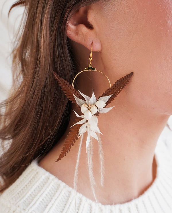 Amelia Hoop Floral Earrings