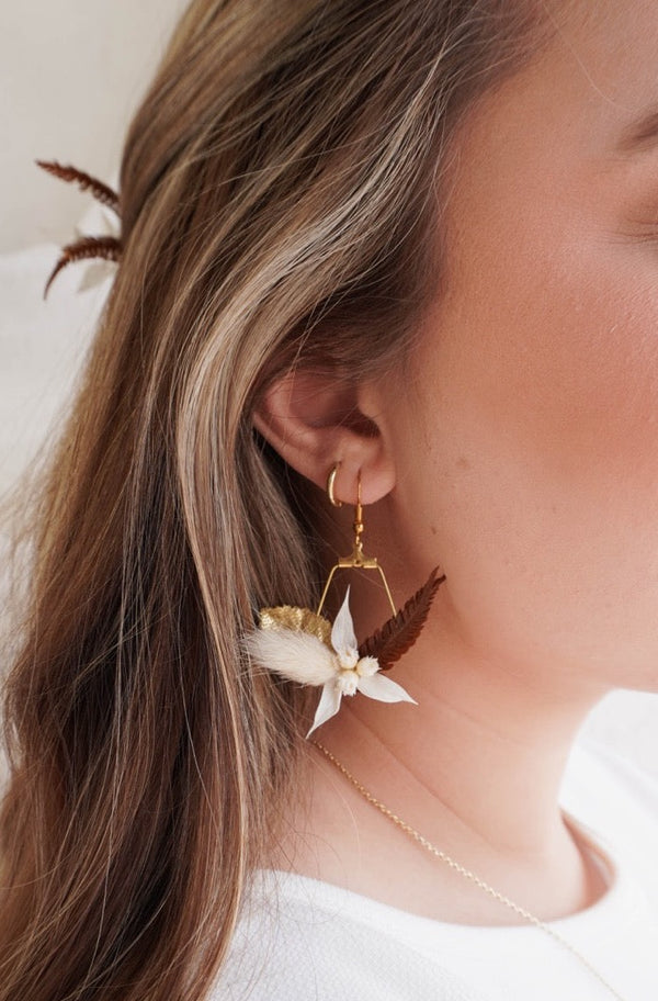 Audrey Geometric Floral Earrings