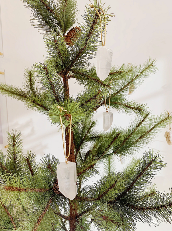 Set of 3 Quartz Christmas Ornaments