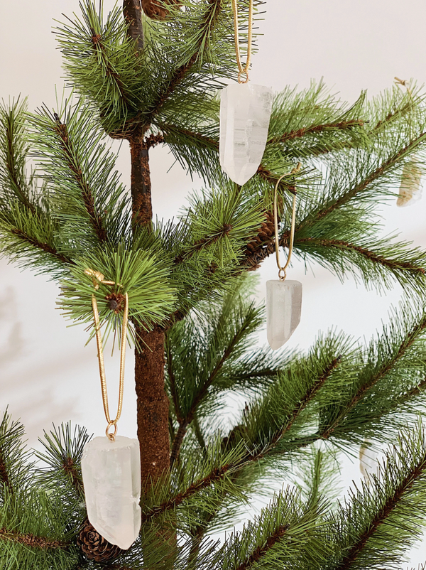 Set of 3 Quartz Christmas Ornaments