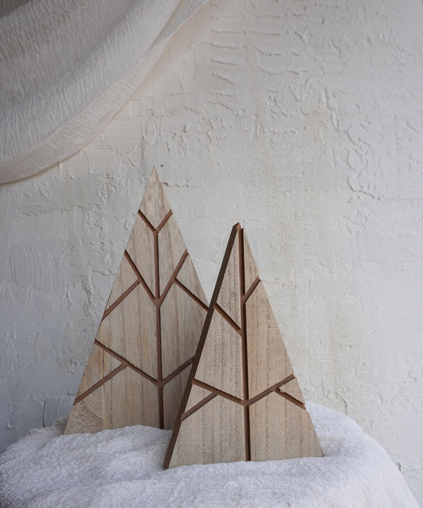 Wooden Trees Set of 2