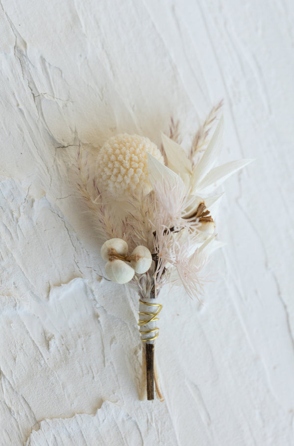 Avery Dried Floral Boutonniere