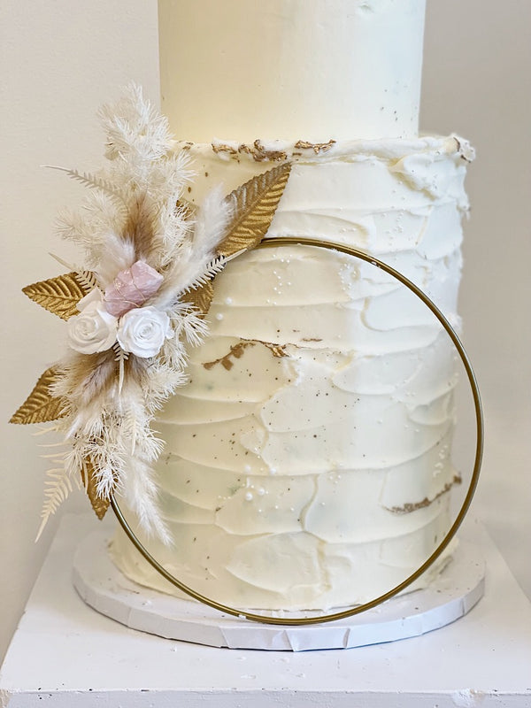 Rose Quartz Boho Wedding Cake Ring