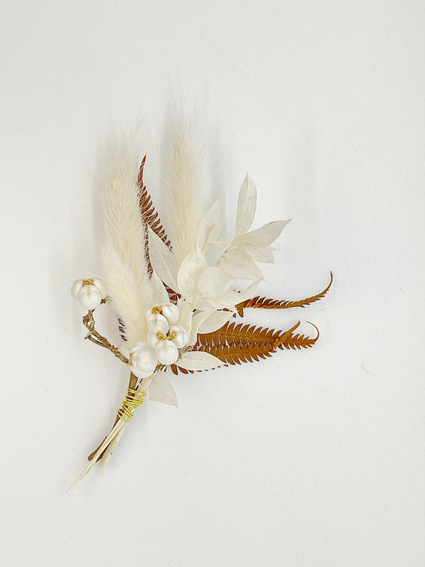 Bleached Bunny Tail | Tallowberry Boutonniere
