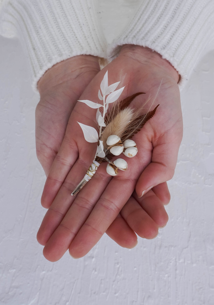 Amelia Dried Floral Boutonniere