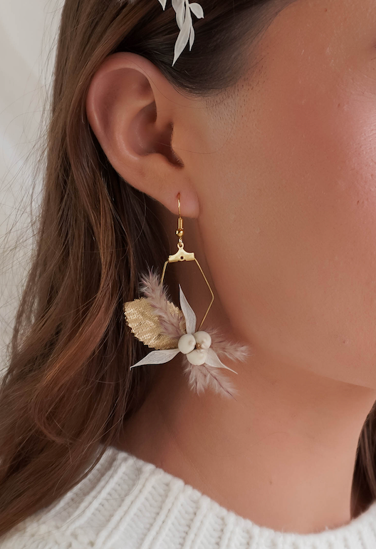 Avery Geometric Floral Earrings
