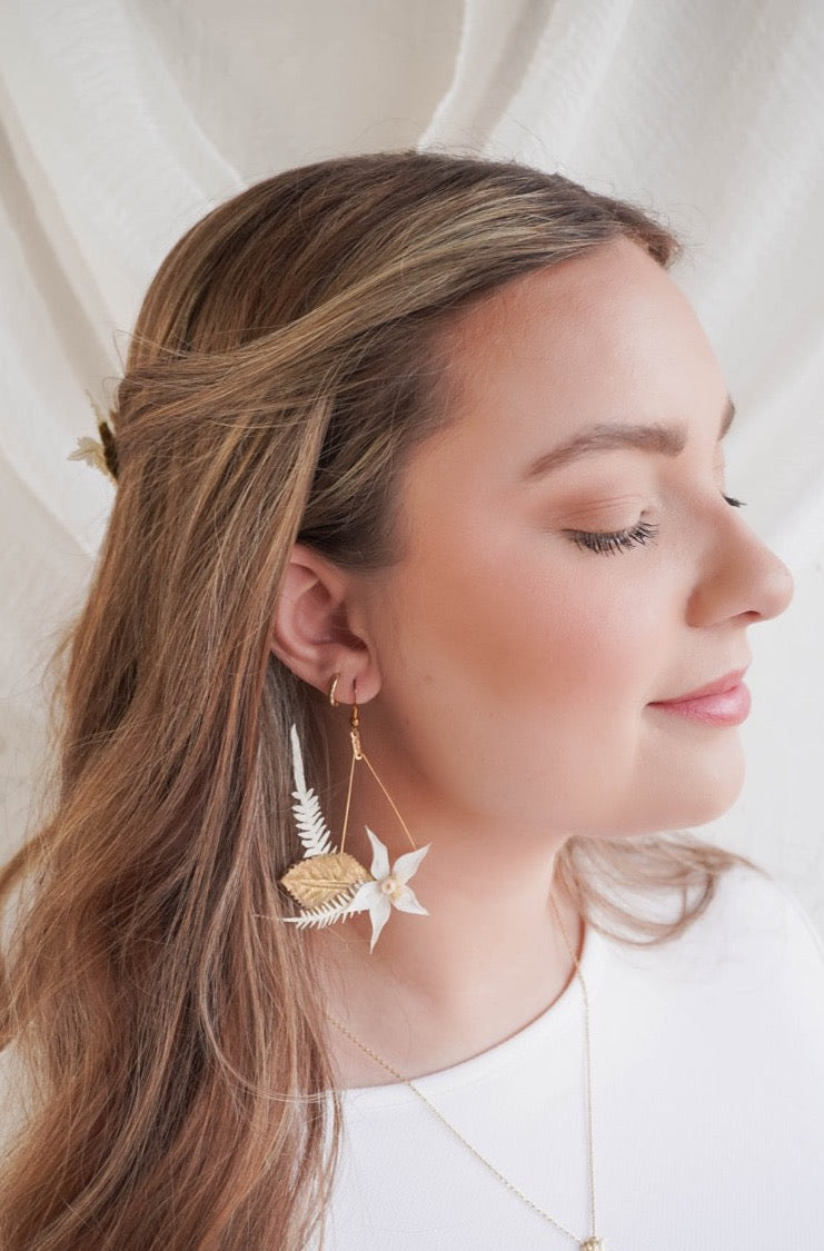 Athena Triangle Floral Earrings