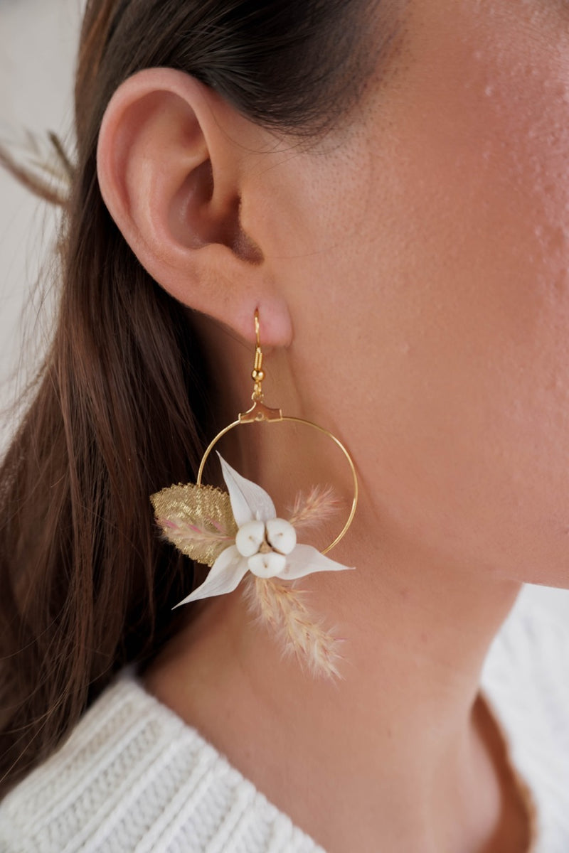 Avery Hoop Floral Earrings