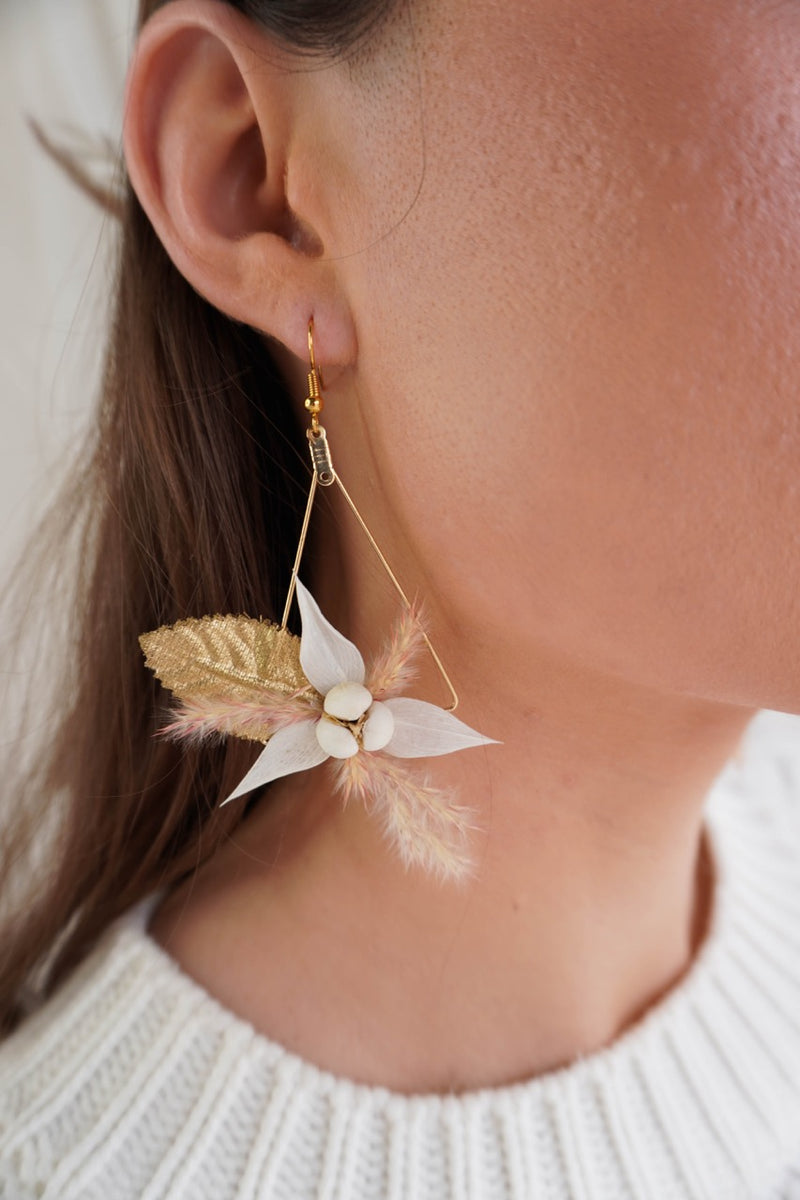 Avery Triangle Floral Earrings