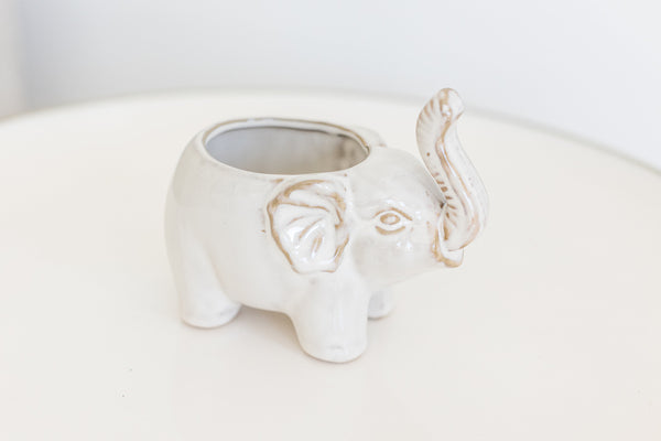 Small Ceramic Elephant Pot