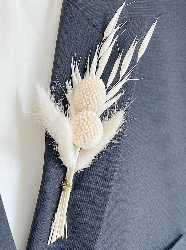 Bleached Craspedia | Bunny Tail Boutonniere