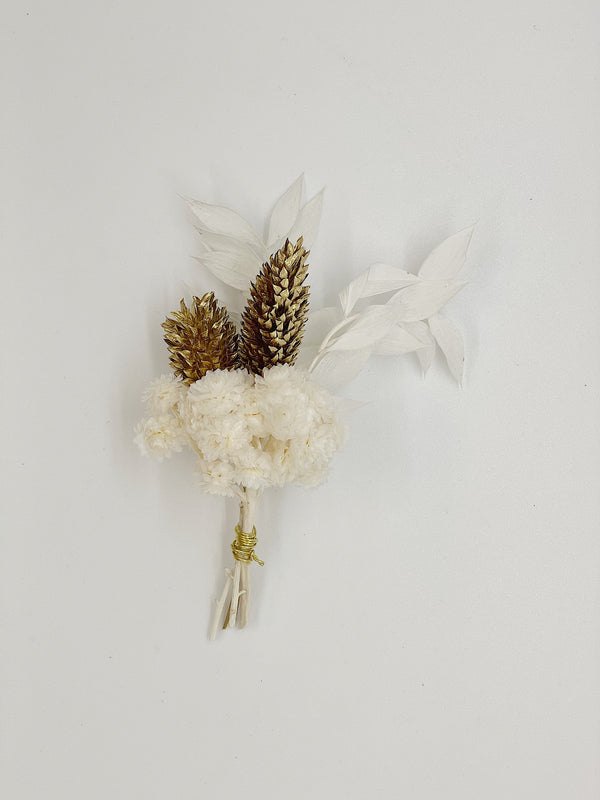 Gold Phalaris | Bleached Ruscus Boutonniere