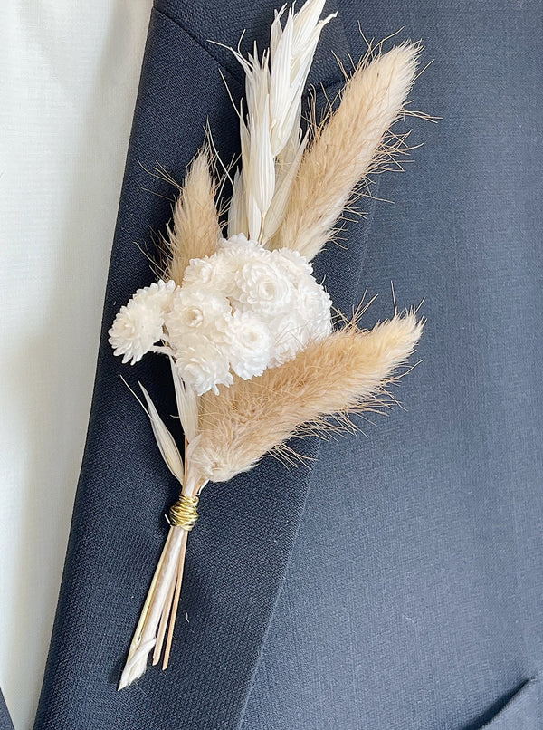 Natural Bunny Tail | Sea Oats Boutonniere