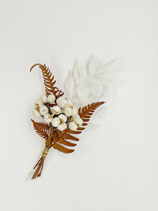Tallowberry | Bleached Ruscus Boutonniere