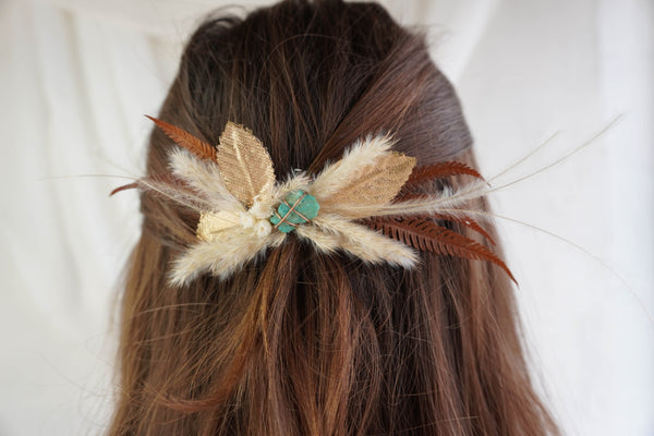 Sedona Floral Hair Comb (Turquoise)